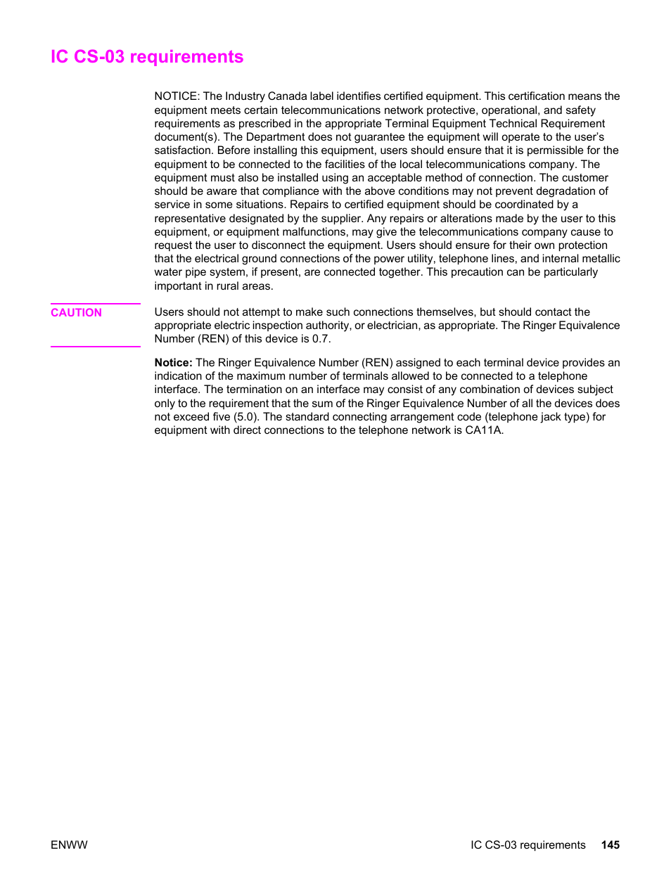 Ic cs-03 requirements | HP LaserJet 3380 All-in-One Printer User Manual | Page 157 / 196