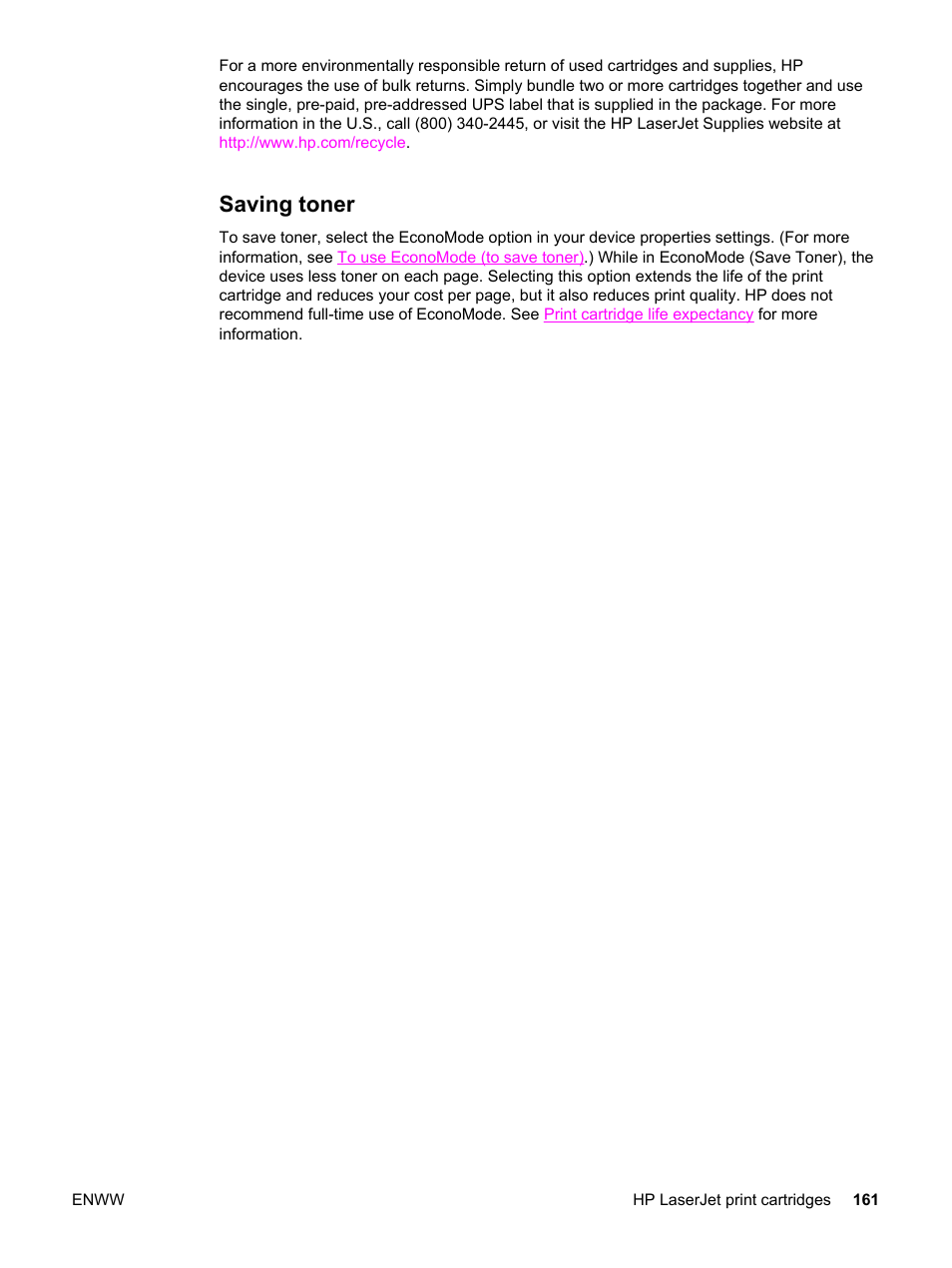 Saving toner, Saving, Toner | HP LaserJet 3380 All-in-One Printer User Manual | Page 173 / 196