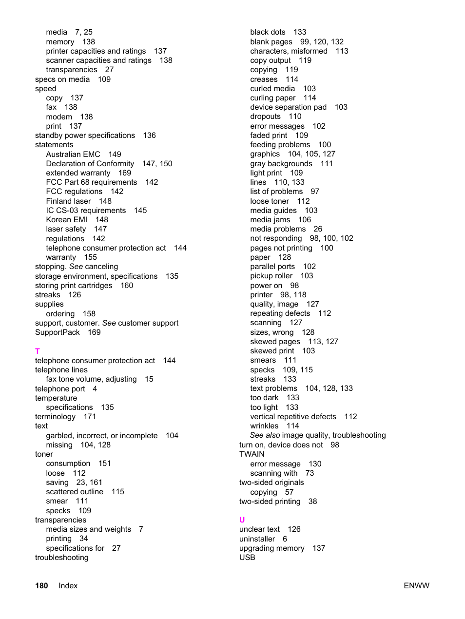 HP LaserJet 3380 All-in-One Printer User Manual | Page 192 / 196