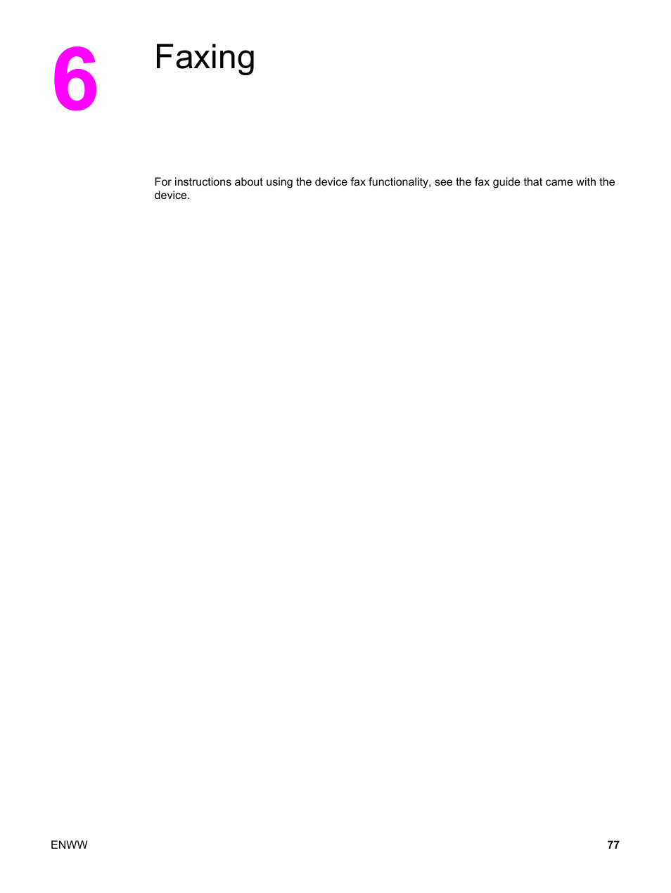 Faxing, 6 faxing | HP LaserJet 3380 All-in-One Printer User Manual | Page 89 / 196