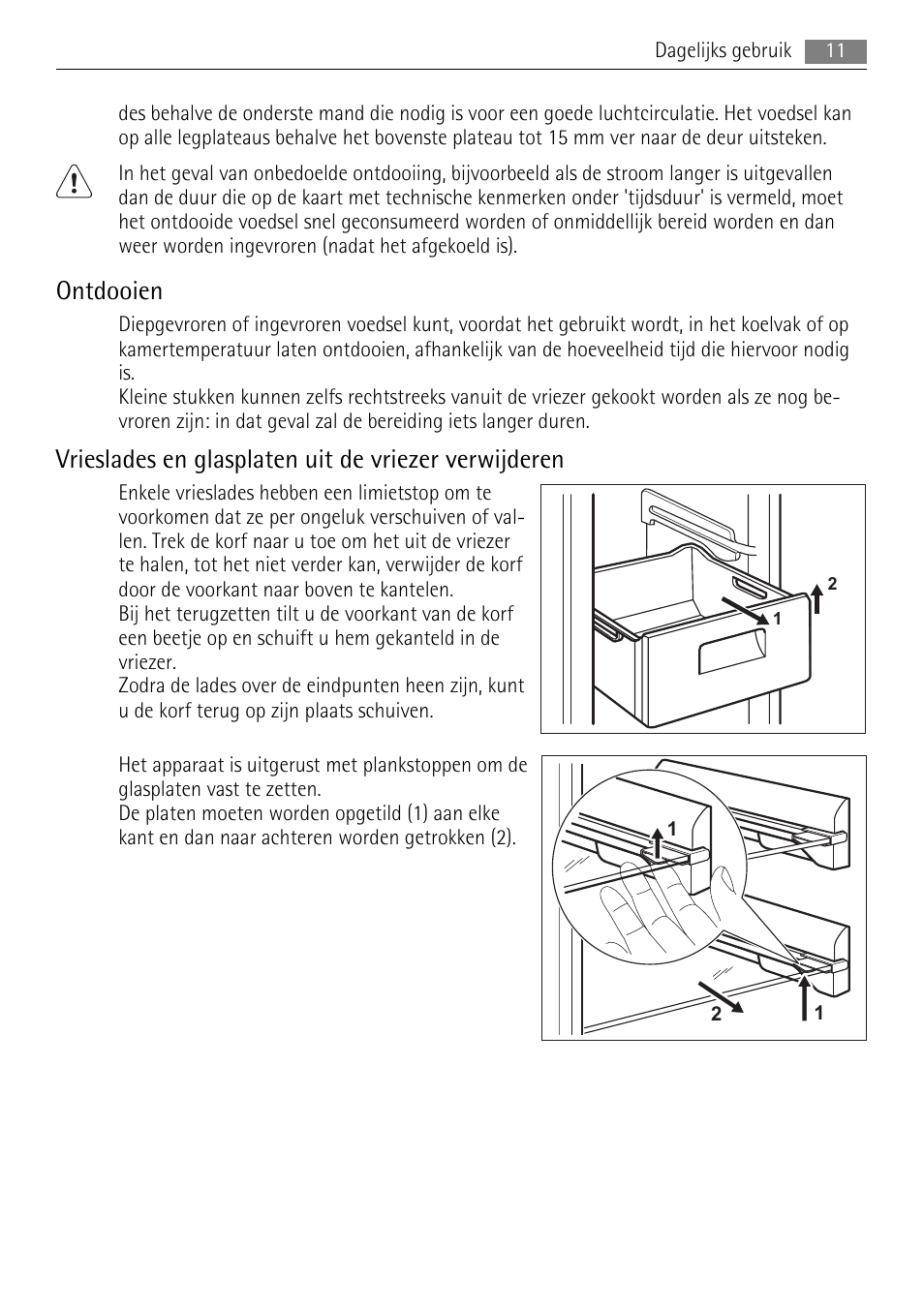 Ontdooien | AEG A72010GNW0 User Manual | Page 11 / 80