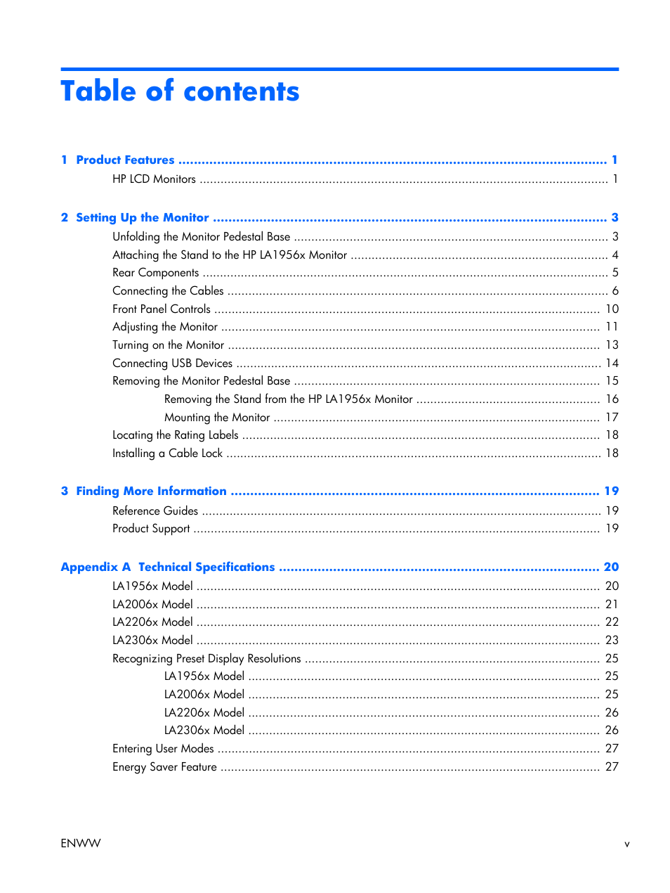 HP Compaq LA2306x 23-inch LED Backlit LCD Monitor User Manual | Page 5 / 33