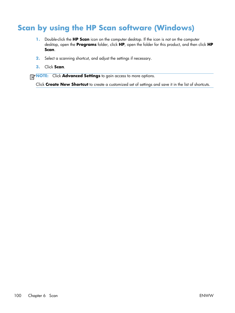 Scan by using the hp scan software (windows) | HP LaserJet Pro M521 Multifunction Printer series User Manual | Page 114 / 256