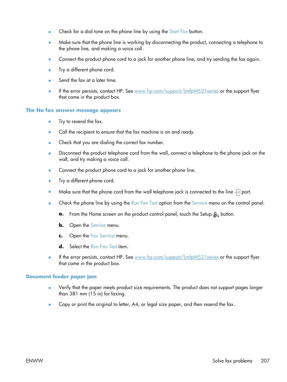 HP LaserJet Pro M521 Multifunction Printer series User Manual | Page 221 / 256