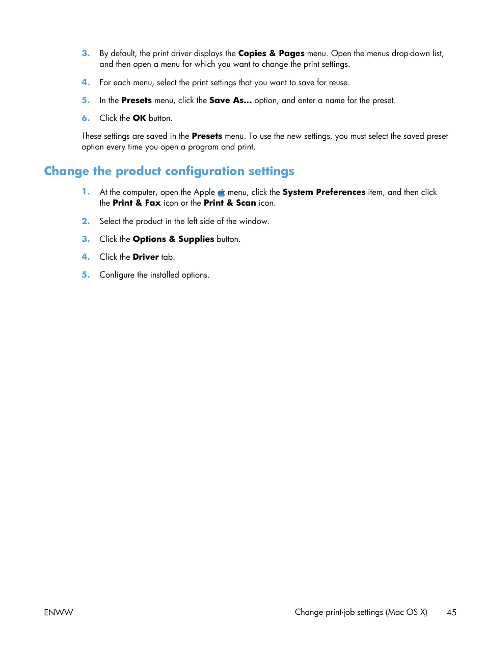 Change the product configuration settings | HP LaserJet Pro M521 Multifunction Printer series User Manual | Page 59 / 256