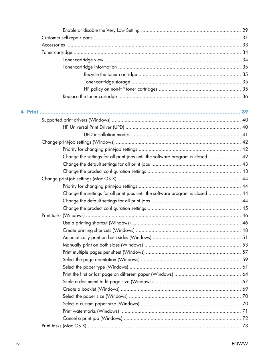 HP LaserJet Pro M521 Multifunction Printer series User Manual | Page 6 / 256