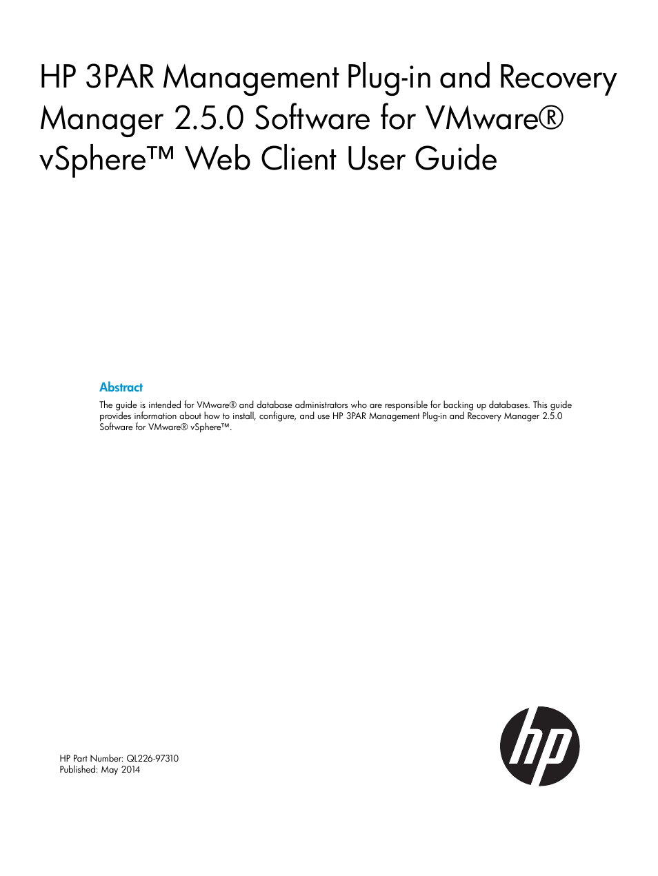 HP 3PAR Application Software Suite for VMware User Manual | 69 pages