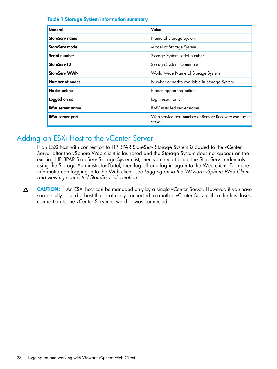 Adding an esxi host to the vcenter server | HP 3PAR Application Software Suite for VMware User Manual | Page 28 / 69