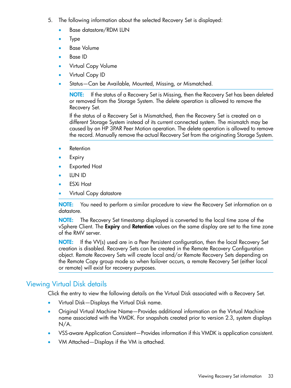 Viewing virtual disk details | HP 3PAR Application Software Suite for VMware User Manual | Page 33 / 69