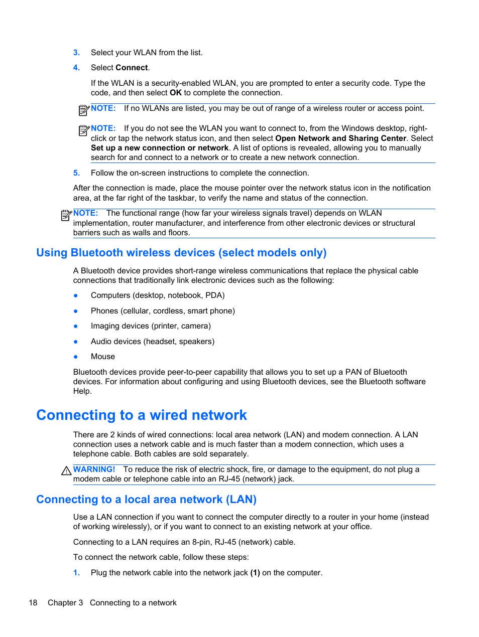 Connecting to a wired network, Connecting to a local area network (lan) | HP ENVY 15-j181nr Notebook PC User Manual | Page 28 / 90