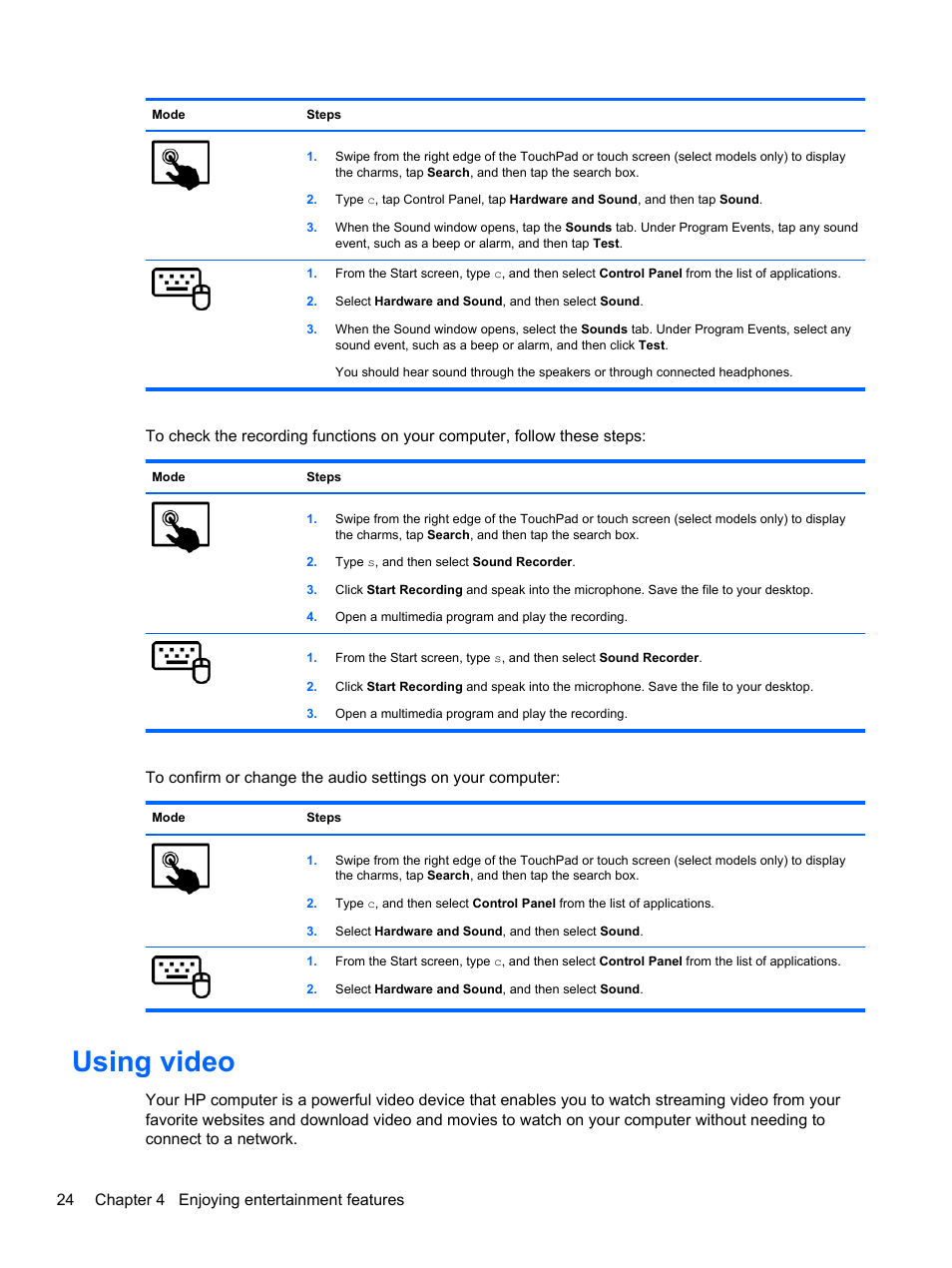 Using video | HP ENVY 15-j181nr Notebook PC User Manual | Page 34 / 90