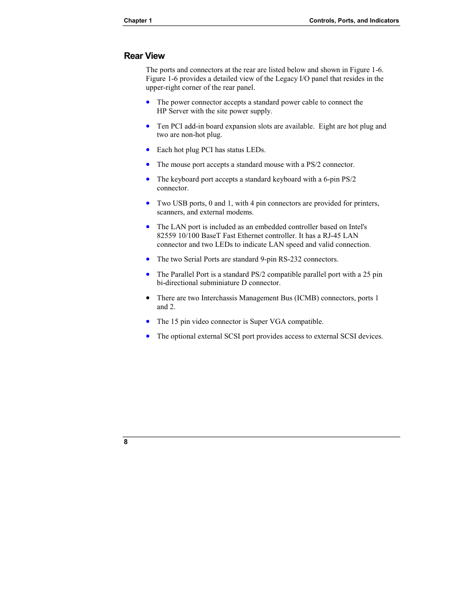 Rear view | HP Integrity rx4610 Server User Manual | Page 16 / 249