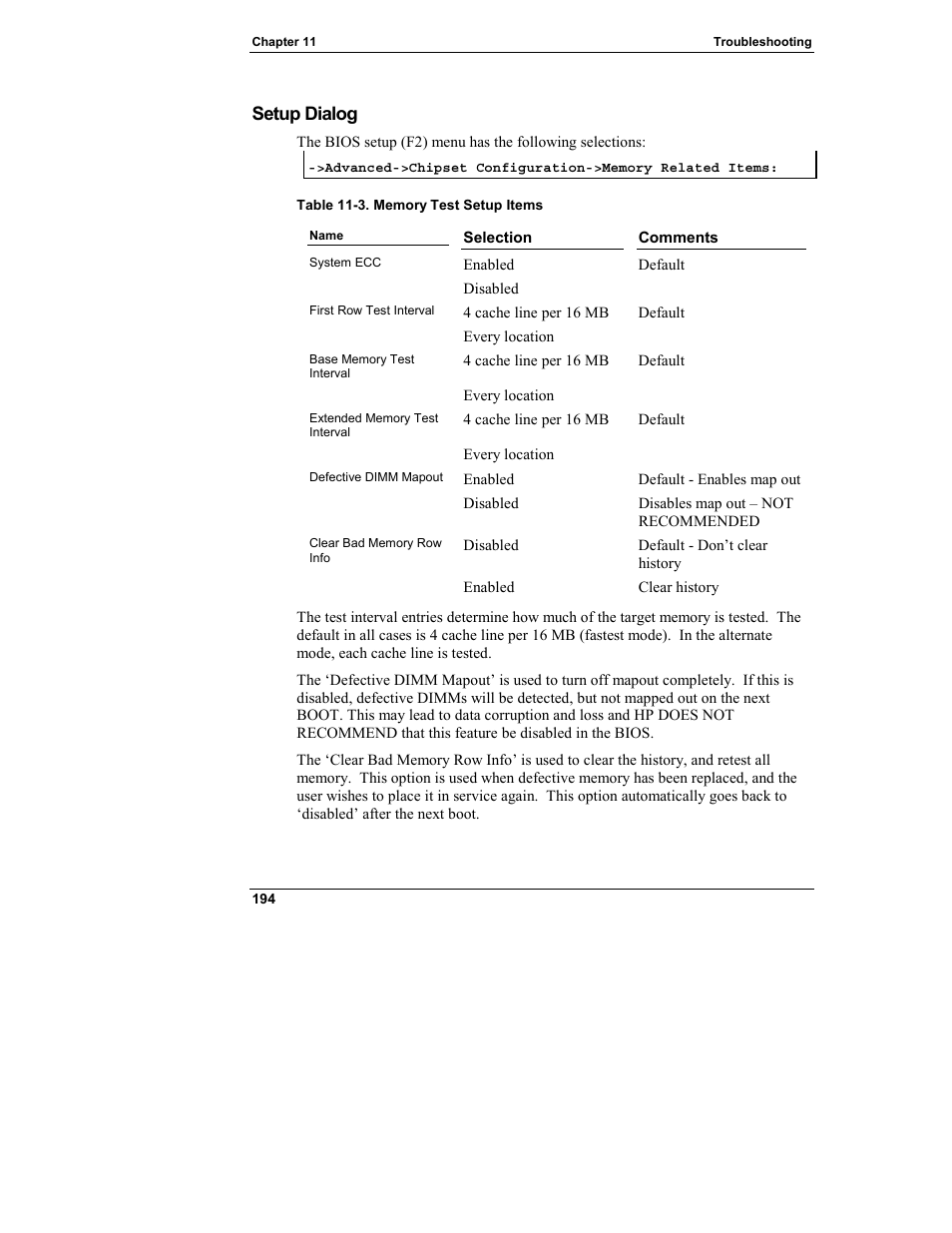 Setup dialog | HP Integrity rx4610 Server User Manual | Page 202 / 249