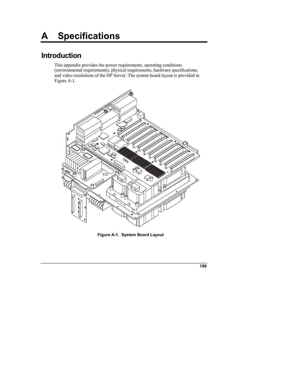 A specifications, Introduction, Specifications | HP Integrity rx4610 Server User Manual | Page 207 / 249