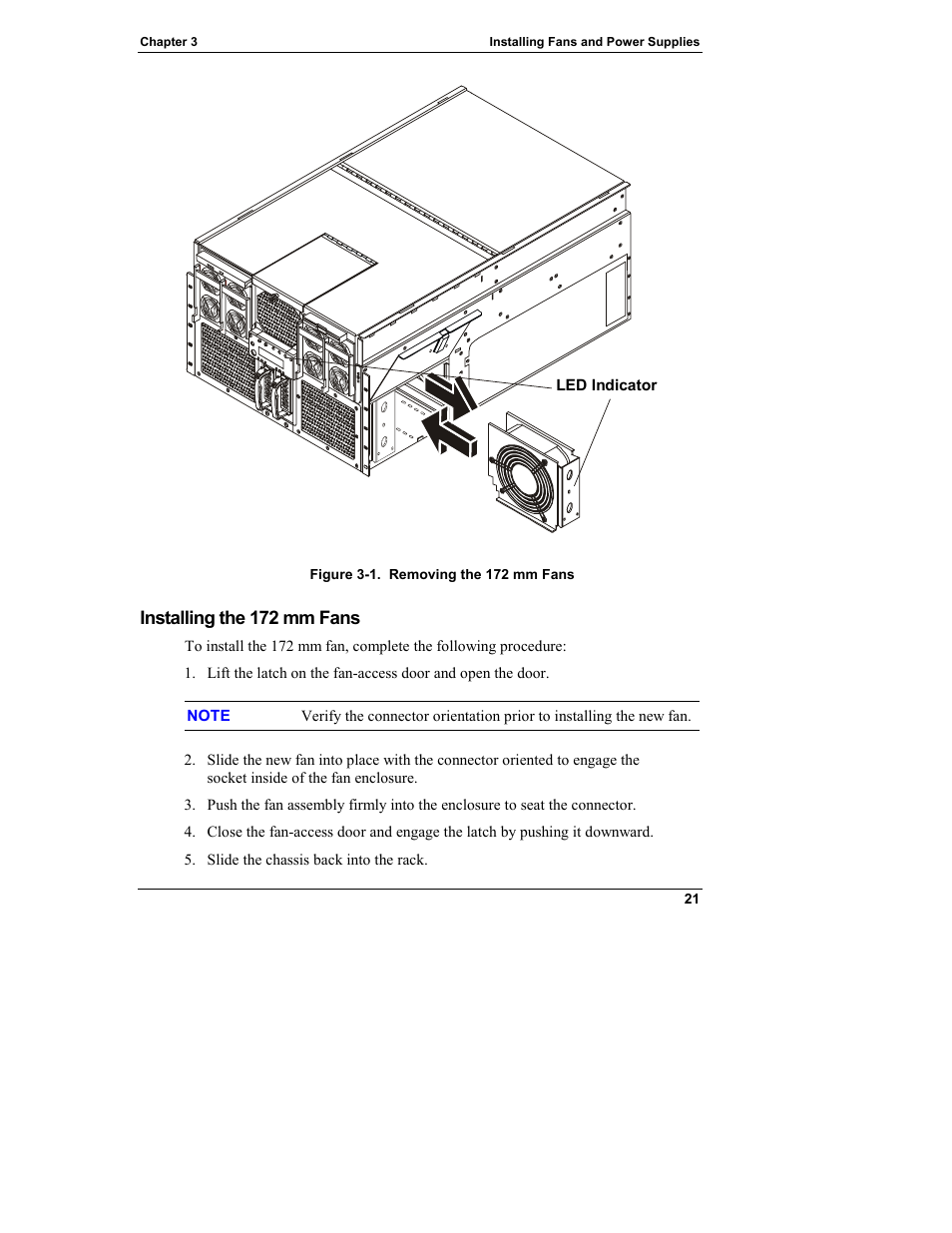 Installing the 172 mm fans | HP Integrity rx4610 Server User Manual | Page 29 / 249