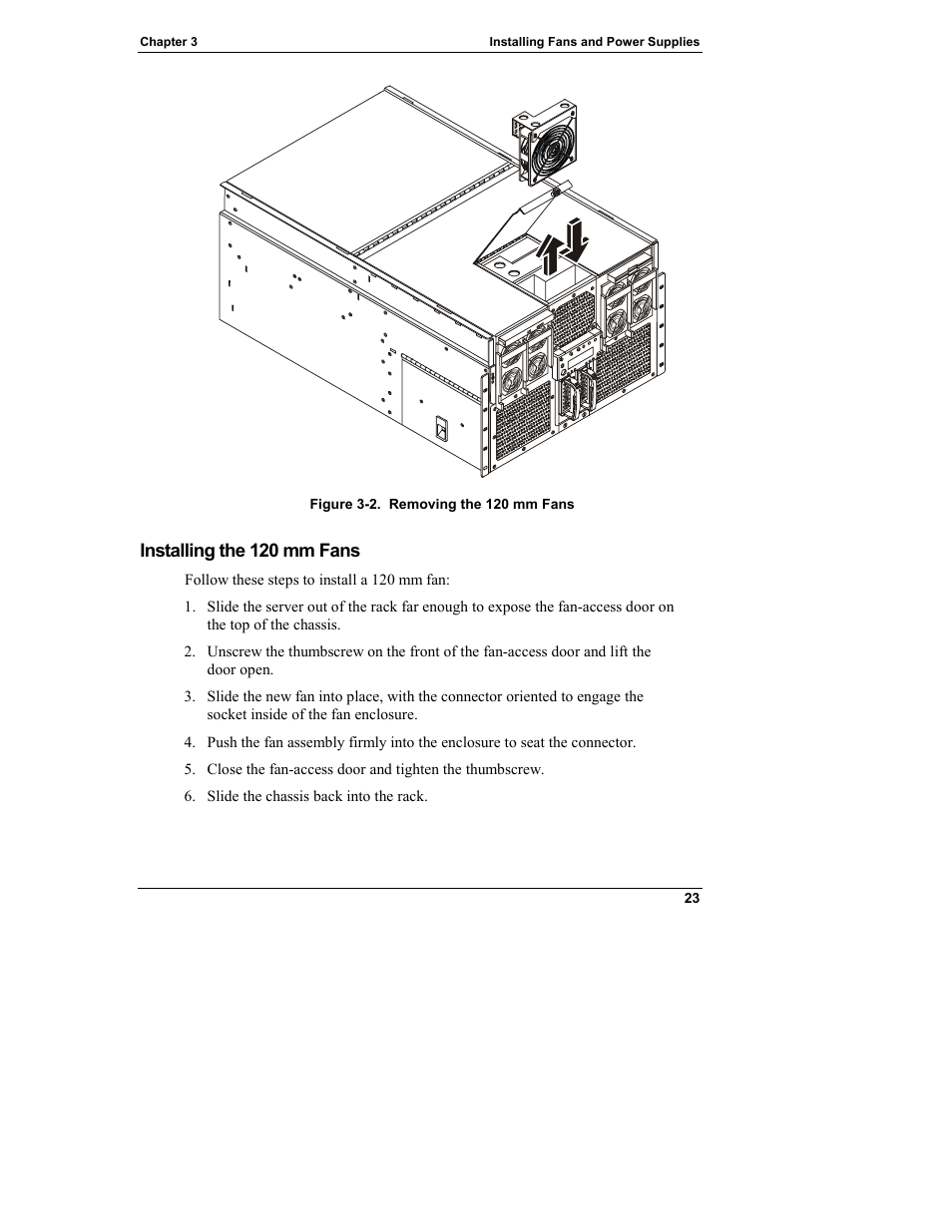 Installing the 120 mm fans | HP Integrity rx4610 Server User Manual | Page 31 / 249