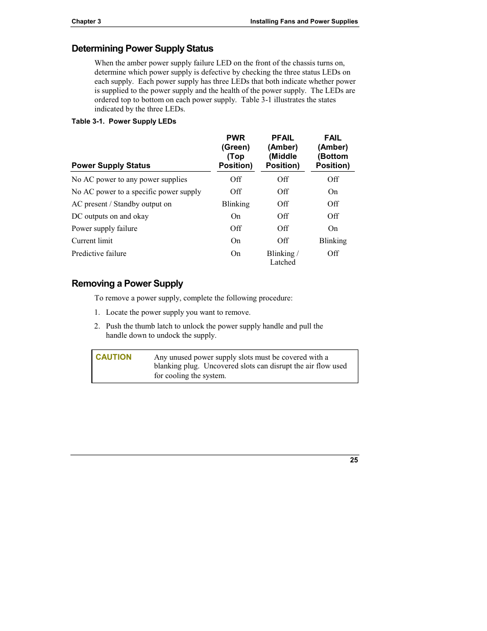 Determining power supply status, Removing a power supply | HP Integrity rx4610 Server User Manual | Page 33 / 249