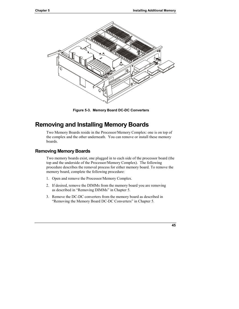 Removing and installing memory boards, Removing memory boards | HP Integrity rx4610 Server User Manual | Page 53 / 249