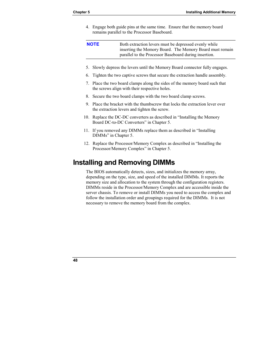 Installing and removing dimms | HP Integrity rx4610 Server User Manual | Page 56 / 249