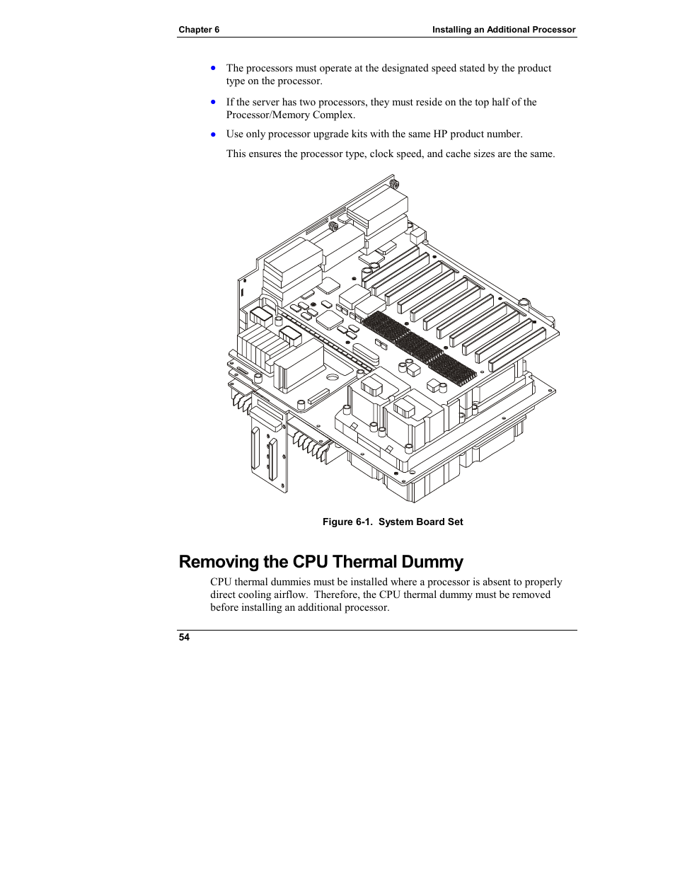 Removing the cpu thermal dummy | HP Integrity rx4610 Server User Manual | Page 62 / 249