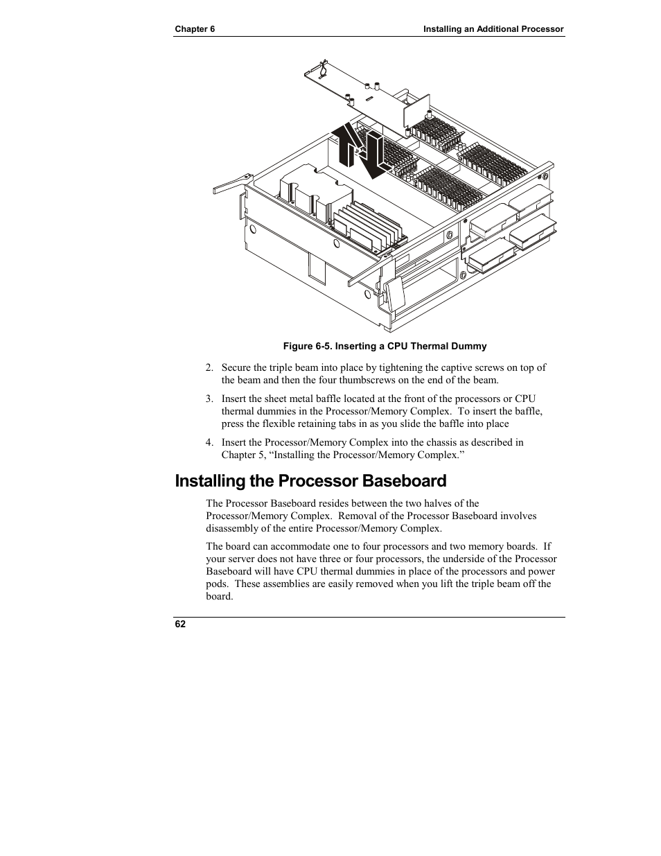 Installing the processor baseboard | HP Integrity rx4610 Server User Manual | Page 70 / 249