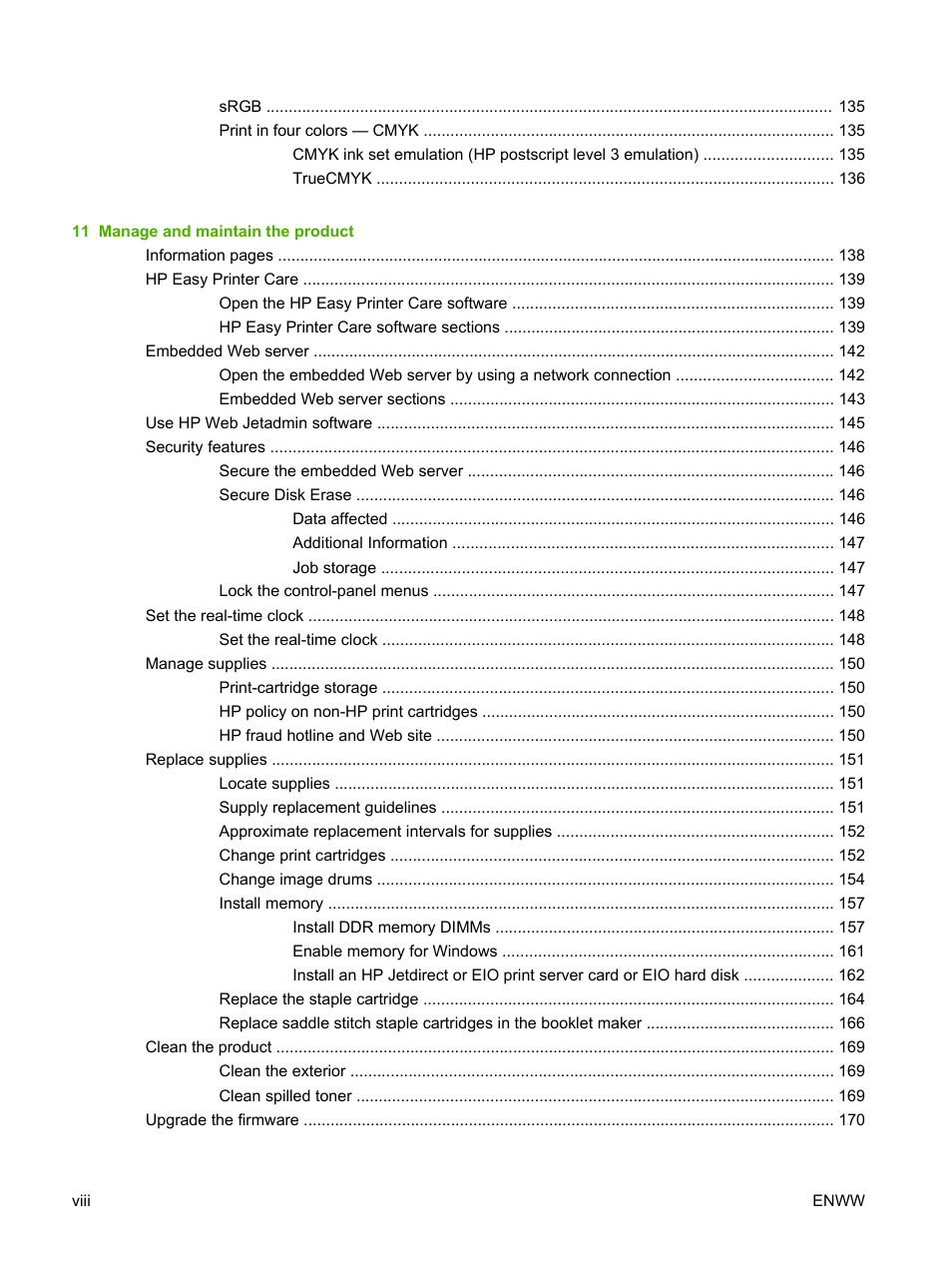 HP Color LaserJet CP6015 Printer series User Manual | Page 10 / 308