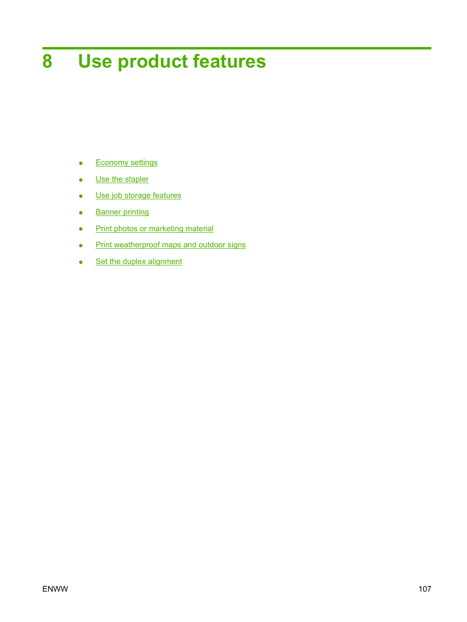 Use product features, 8 use product features, 8use product features | HP Color LaserJet CP6015 Printer series User Manual | Page 121 / 308