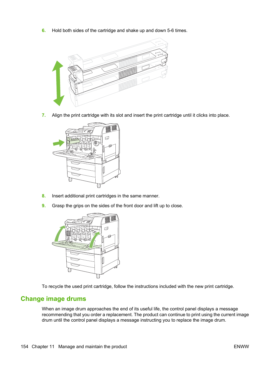 Change image drums | HP Color LaserJet CP6015 Printer series User Manual | Page 168 / 308
