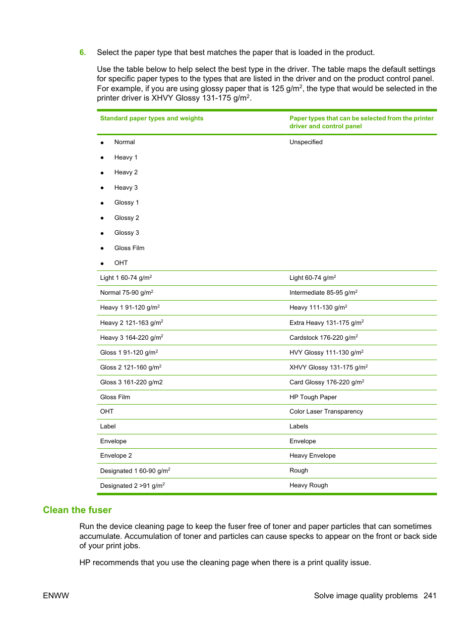 Clean the fuser | HP Color LaserJet CP6015 Printer series User Manual | Page 255 / 308