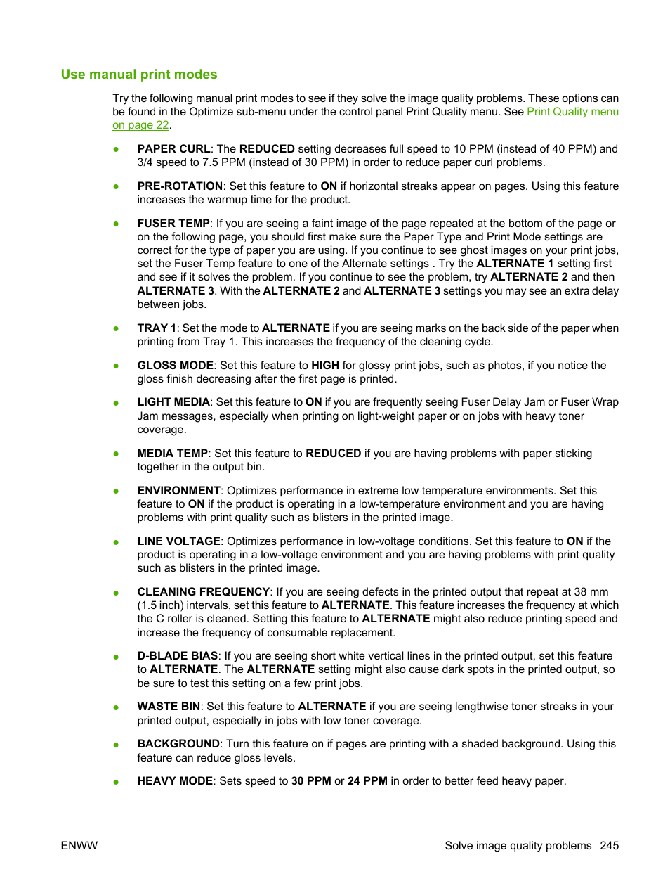 Use manual print modes | HP Color LaserJet CP6015 Printer series User Manual | Page 259 / 308