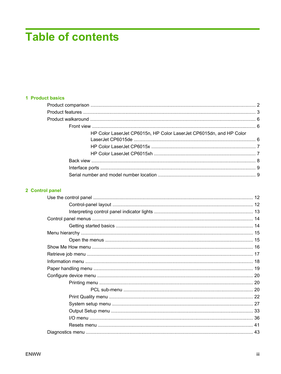 HP Color LaserJet CP6015 Printer series User Manual | Page 5 / 308