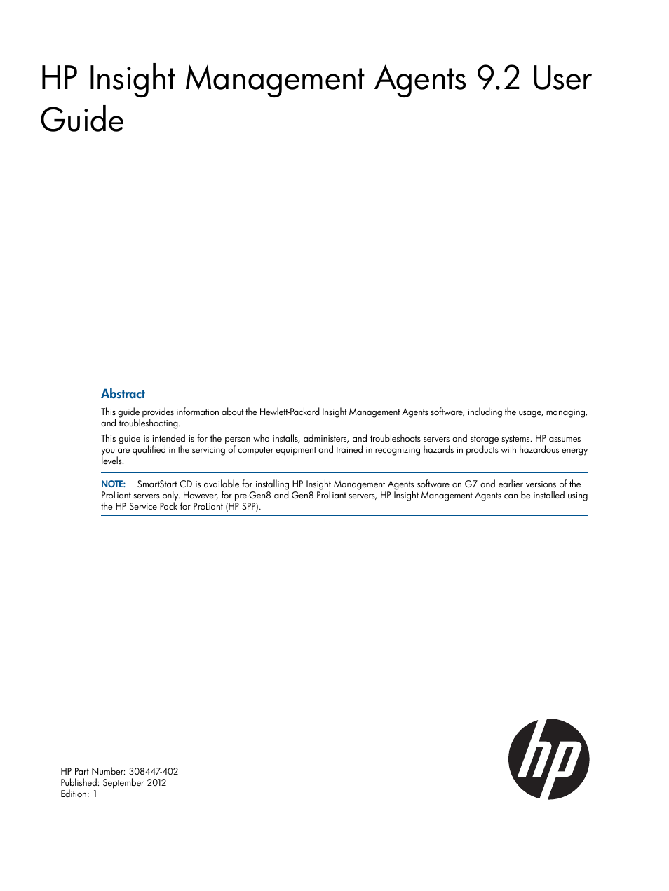 HP Insight Management Agents User Manual | 172 pages