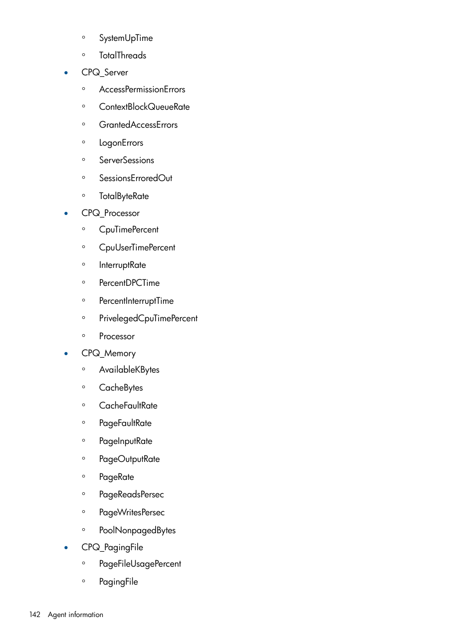 HP Insight Management Agents User Manual | Page 142 / 172