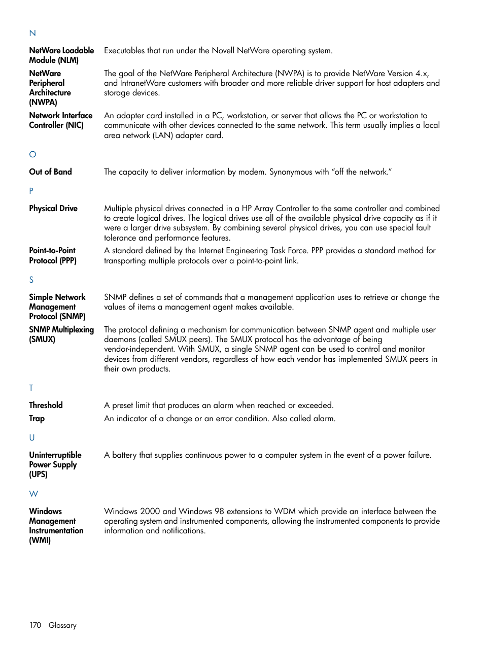 HP Insight Management Agents User Manual | Page 170 / 172