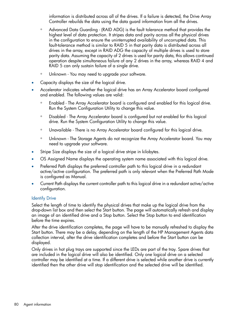 Identify drive | HP Insight Management Agents User Manual | Page 80 / 172