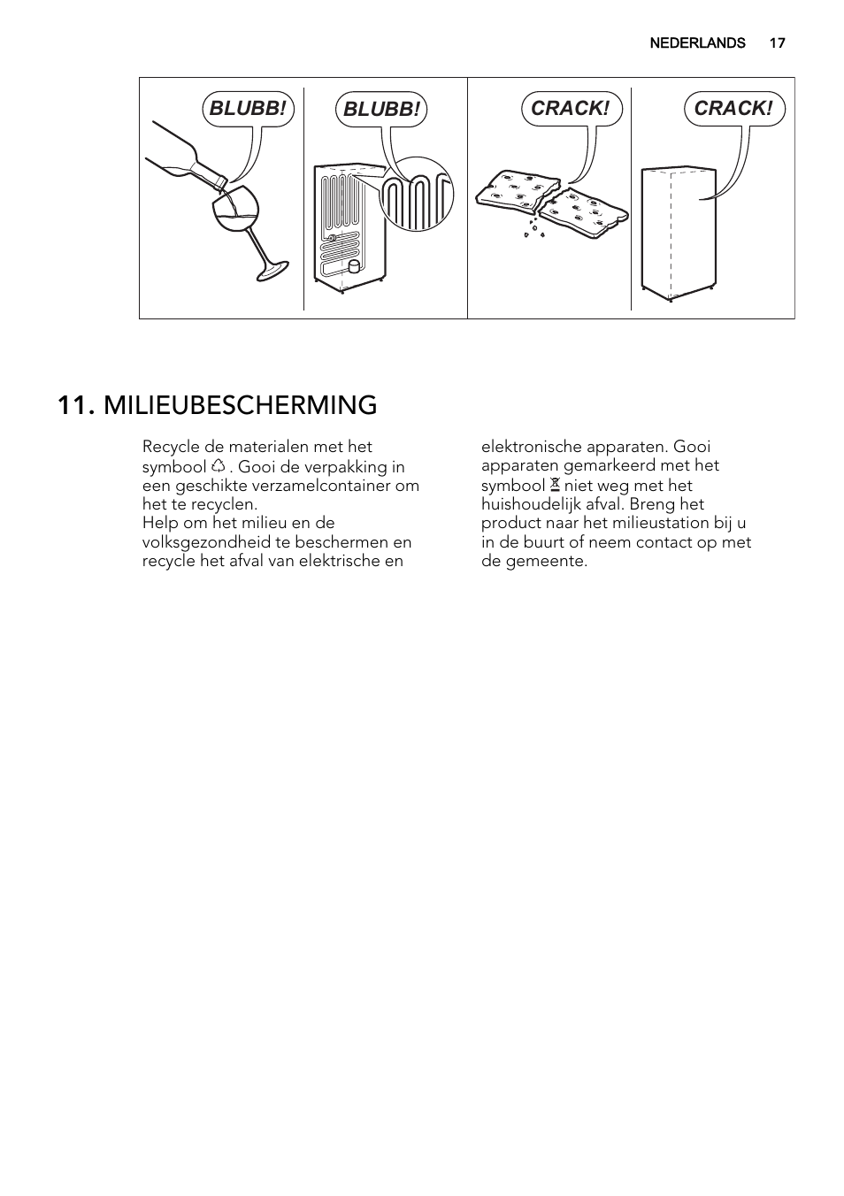 Milieubescherming | AEG A71109TSW0 User Manual | Page 17 / 68
