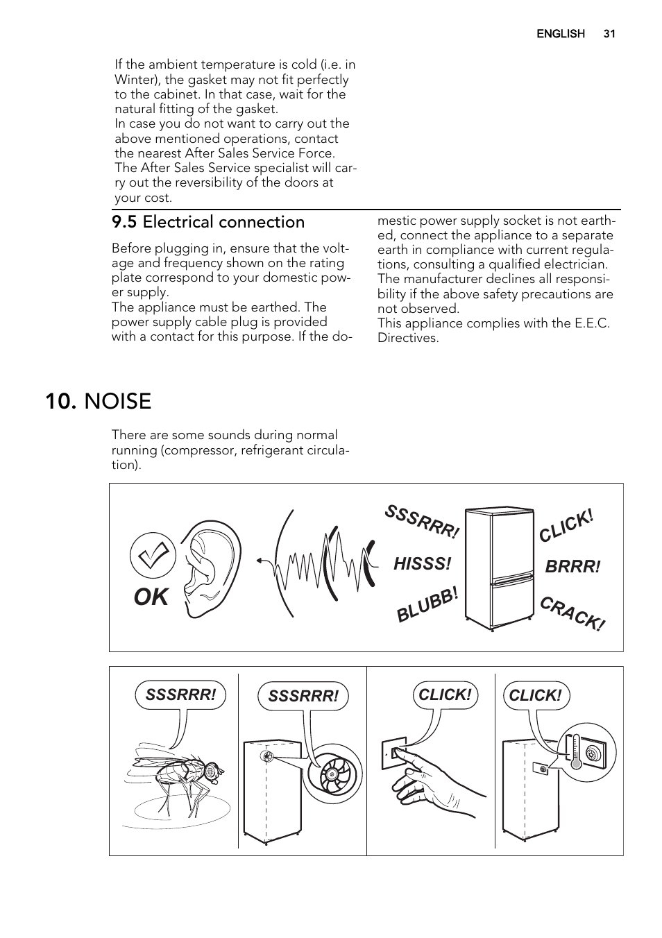 Noise | AEG A71109TSW0 User Manual | Page 31 / 68