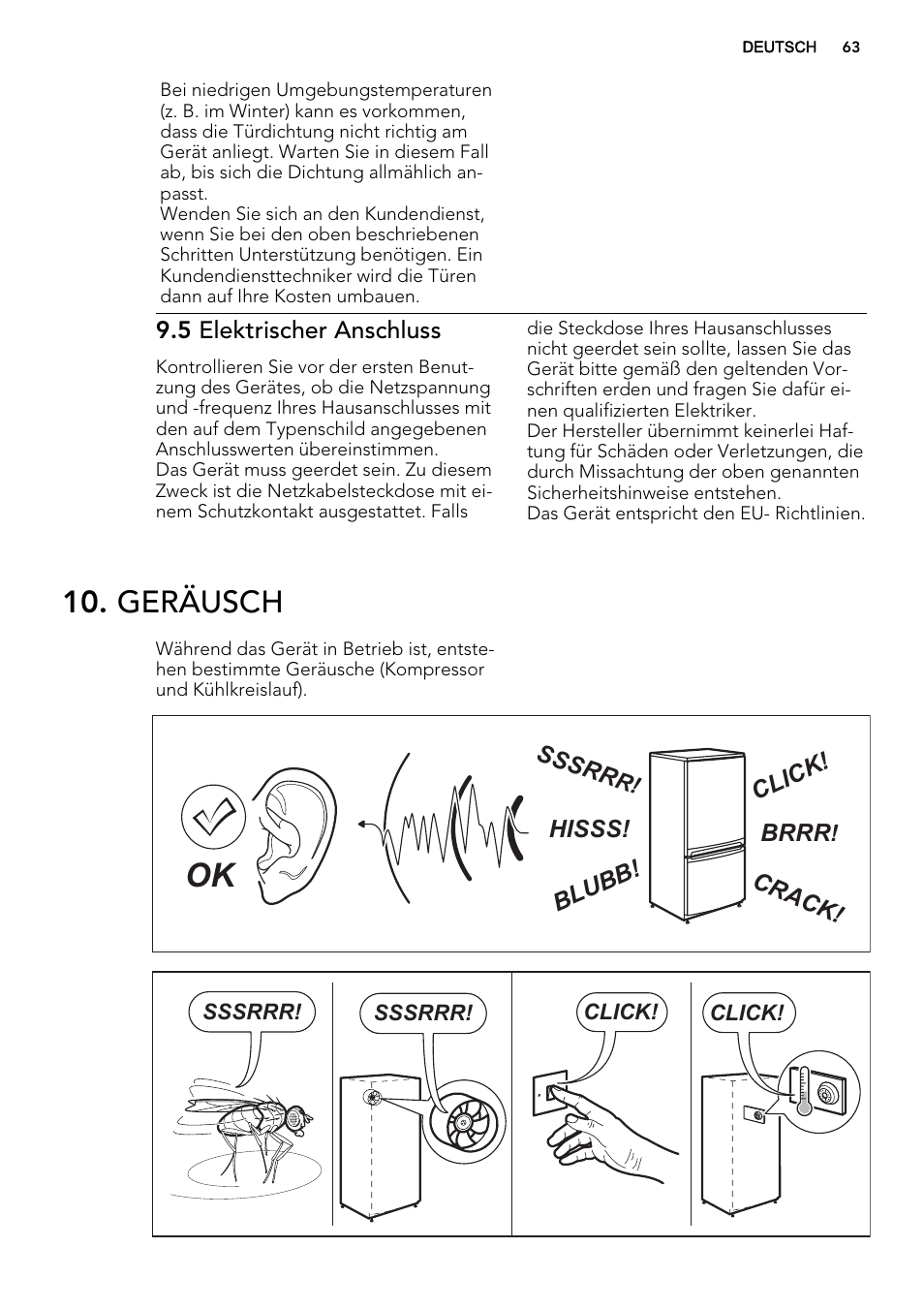 Geräusch | AEG A71109TSW0 User Manual | Page 63 / 68
