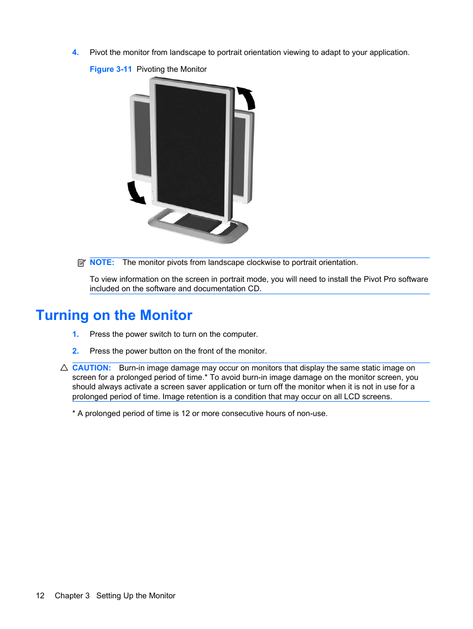 Turning on the monitor | HP L2045w 20-inch Widescreen LCD Monitor User Manual | Page 20 / 49