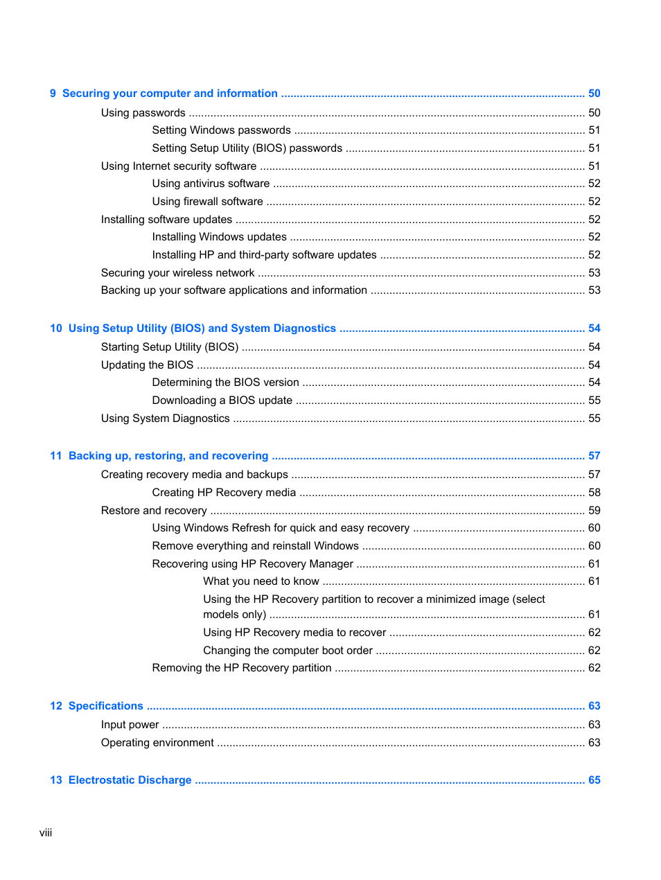 HP Pavilion TouchSmart 15-b107cl Sleekbook User Manual | Page 8 / 78