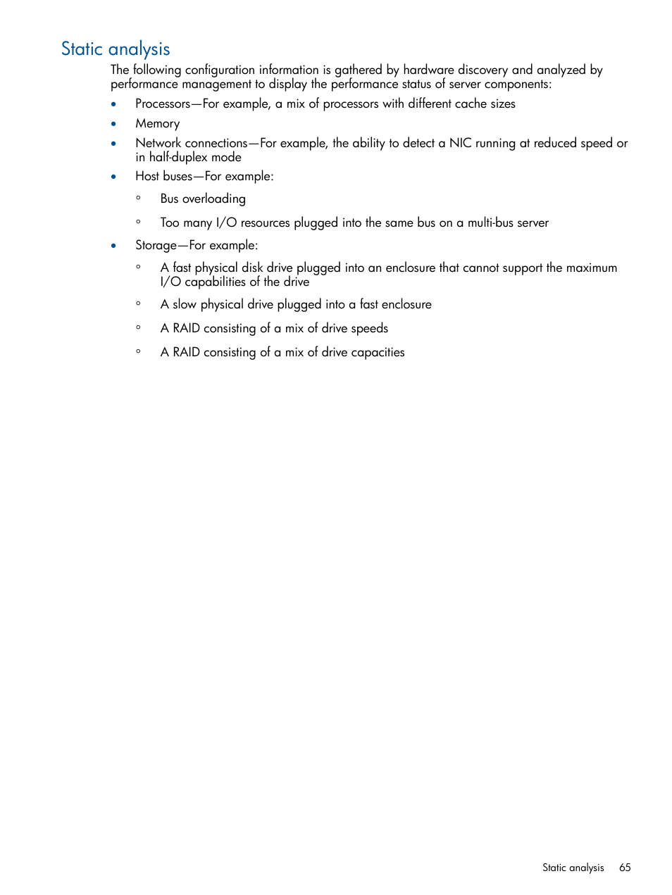 Static analysis | HP Insight Control User Manual | Page 65 / 76