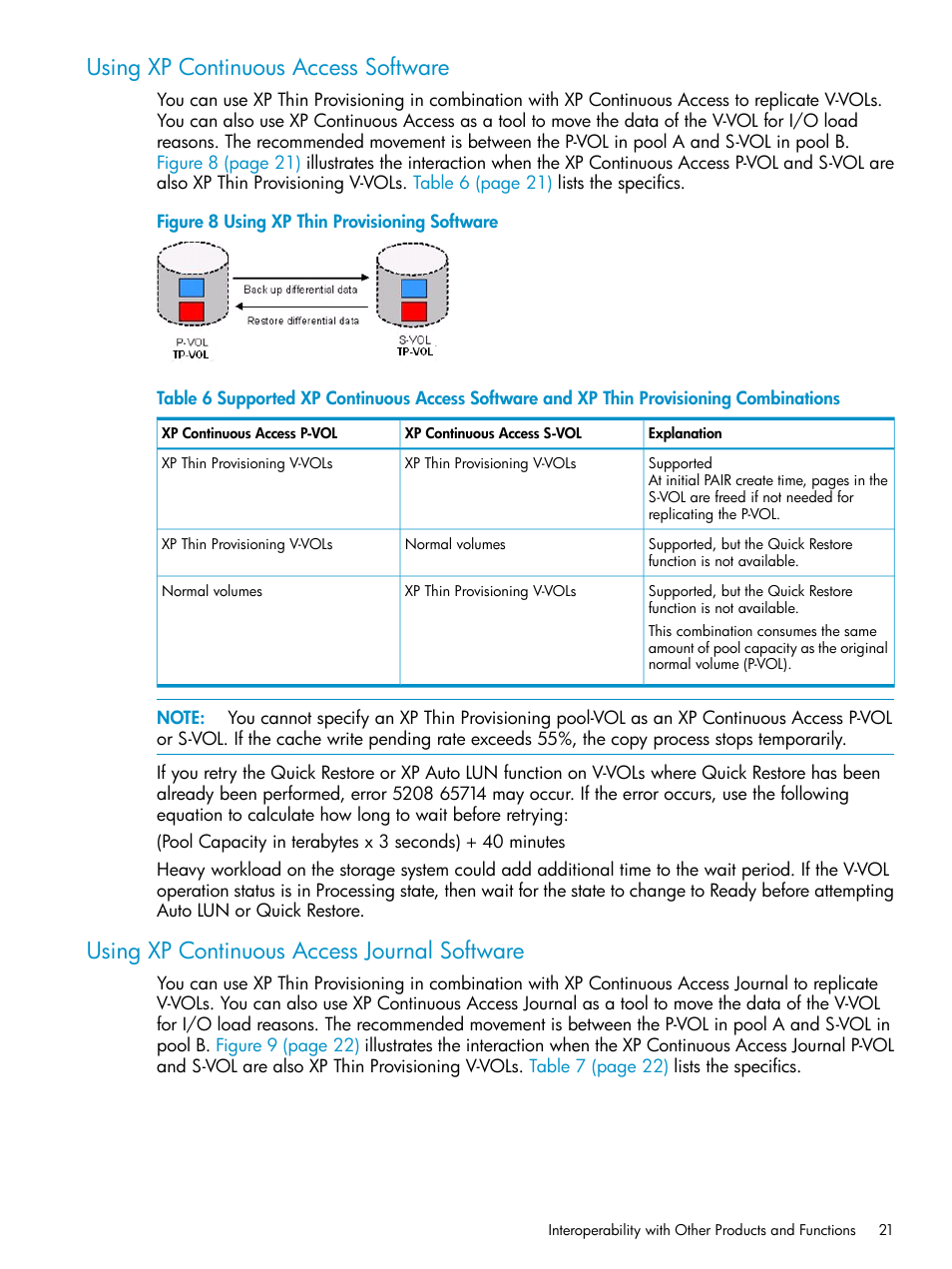 Using xp continuous access software, Using xp continuous access journal software | HP StorageWorks XP Remote Web Console Software User Manual | Page 21 / 92