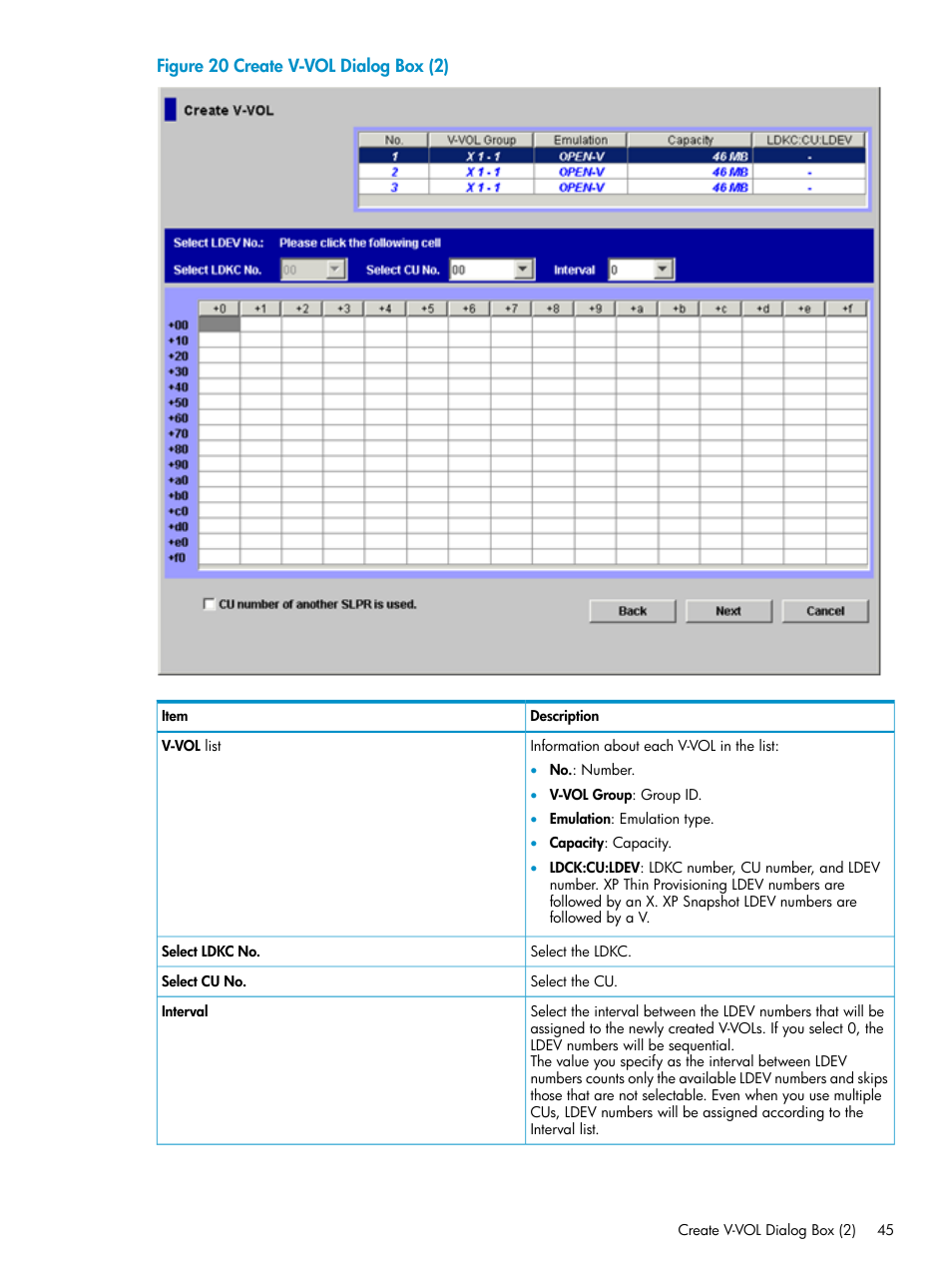 Create v-vol | HP StorageWorks XP Remote Web Console Software User Manual | Page 45 / 92