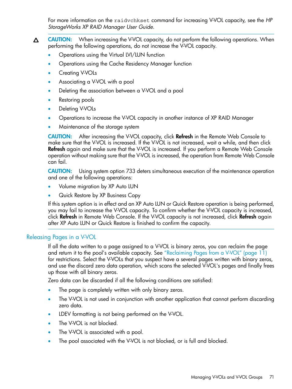 Releasing | HP StorageWorks XP Remote Web Console Software User Manual | Page 71 / 92