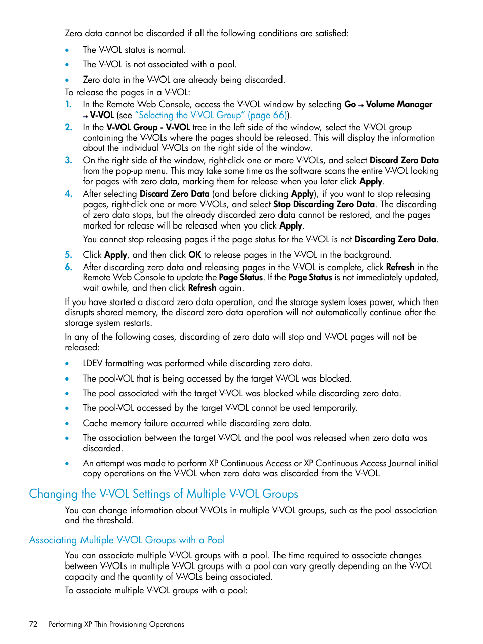 Associating multiple v-vol groups with a pool | HP StorageWorks XP Remote Web Console Software User Manual | Page 72 / 92