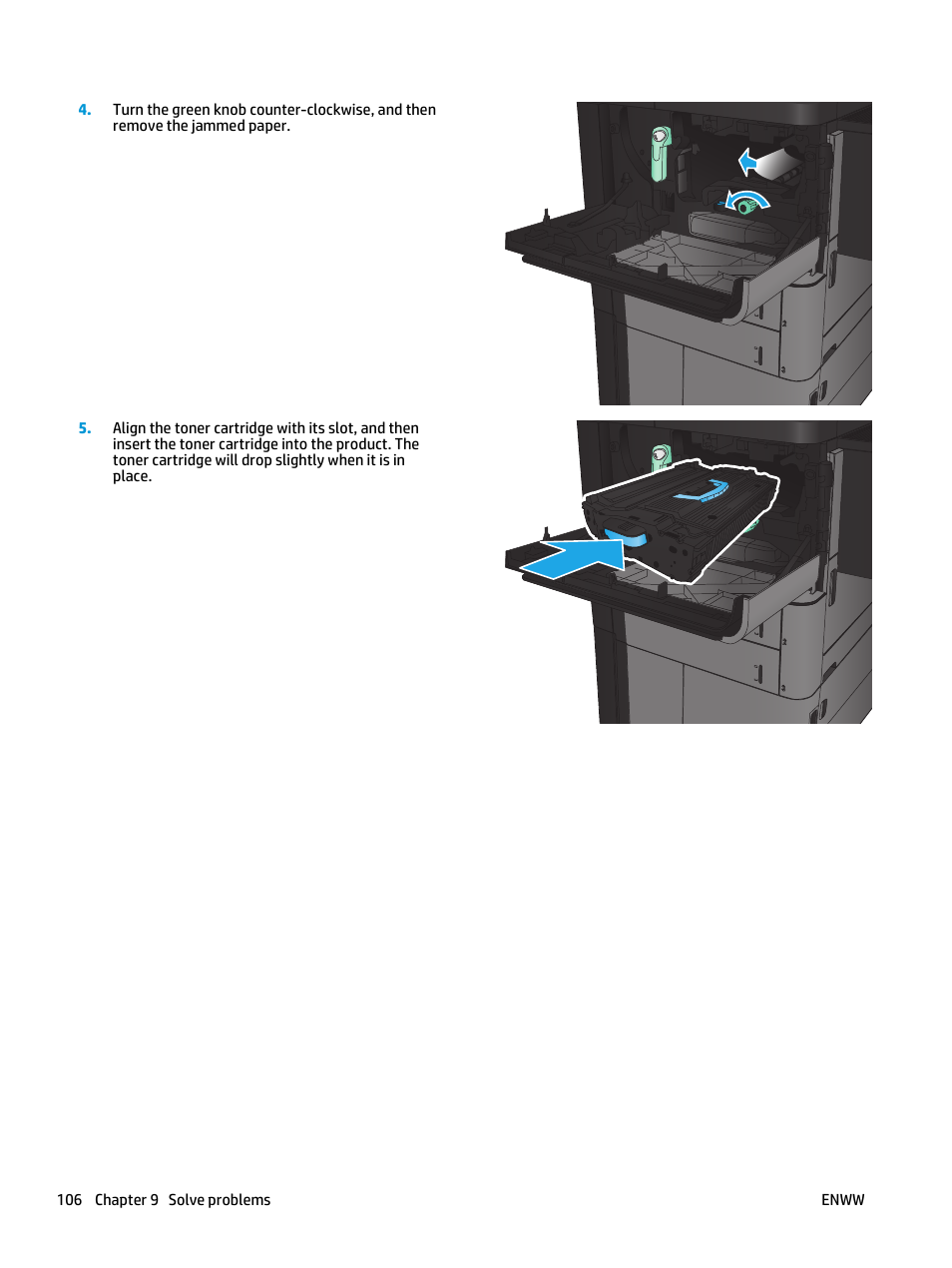 HP LaserJet Enterprise flow M830 Multifunction Printer series User Manual | Page 116 / 200