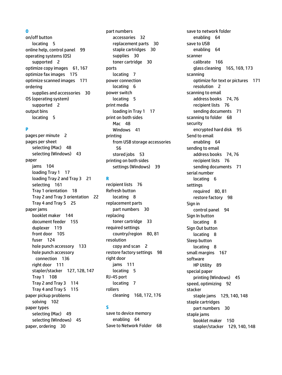 HP LaserJet Enterprise flow M830 Multifunction Printer series User Manual | Page 197 / 200