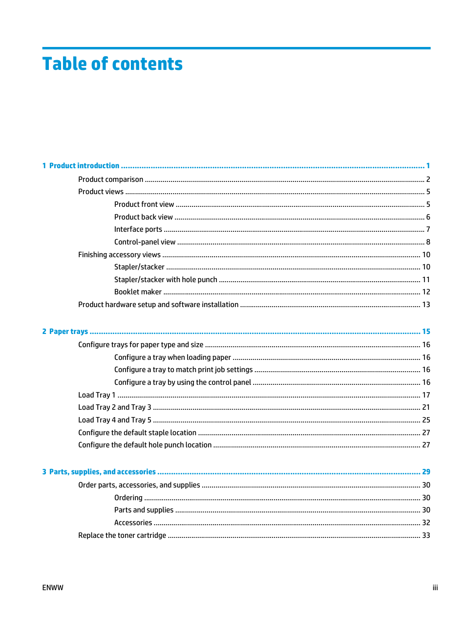 HP LaserJet Enterprise flow M830 Multifunction Printer series User Manual | Page 5 / 200