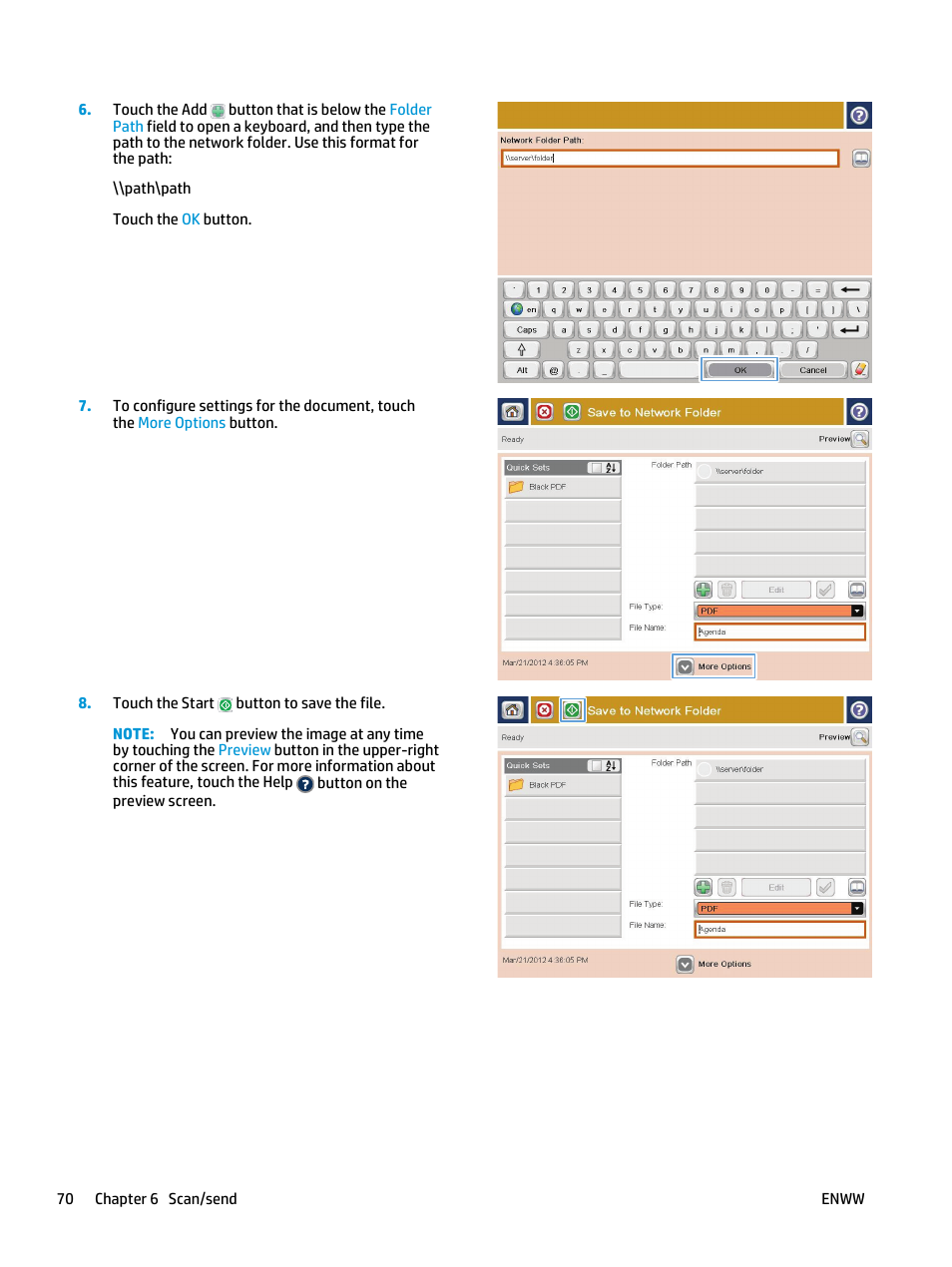 HP LaserJet Enterprise flow M830 Multifunction Printer series User Manual | Page 80 / 200