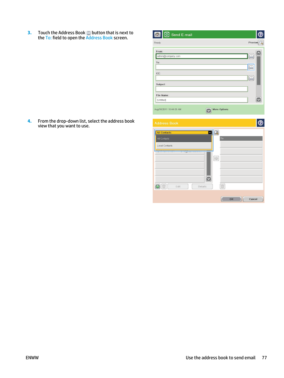 HP LaserJet Enterprise flow M830 Multifunction Printer series User Manual | Page 87 / 200